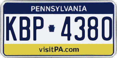 PA license plate KBP4380