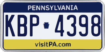 PA license plate KBP4398