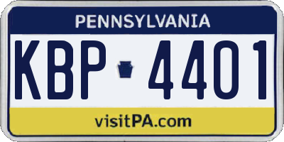 PA license plate KBP4401