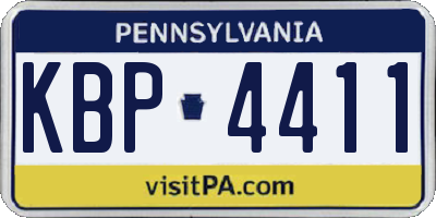 PA license plate KBP4411