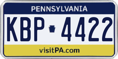 PA license plate KBP4422
