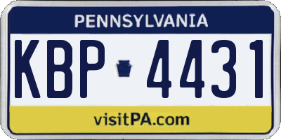 PA license plate KBP4431