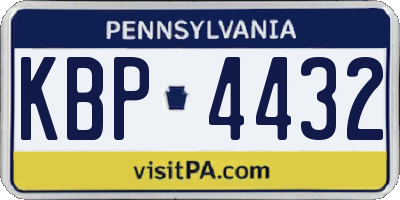 PA license plate KBP4432