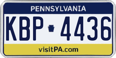 PA license plate KBP4436