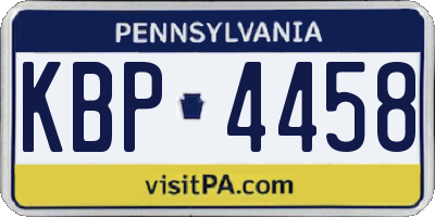 PA license plate KBP4458