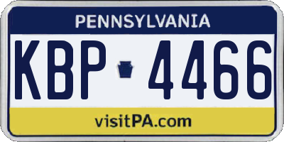 PA license plate KBP4466
