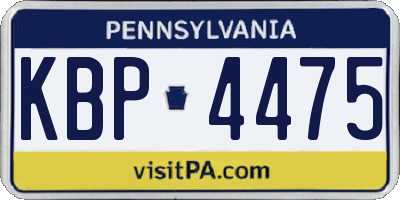 PA license plate KBP4475