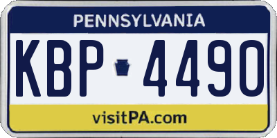 PA license plate KBP4490