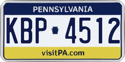 PA license plate KBP4512