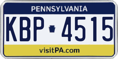 PA license plate KBP4515