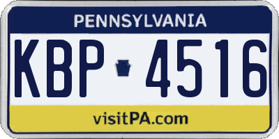 PA license plate KBP4516