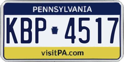 PA license plate KBP4517