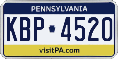 PA license plate KBP4520
