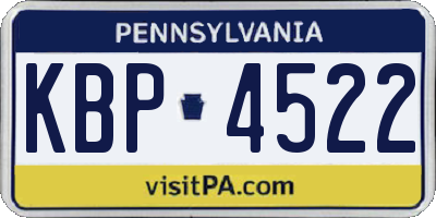 PA license plate KBP4522