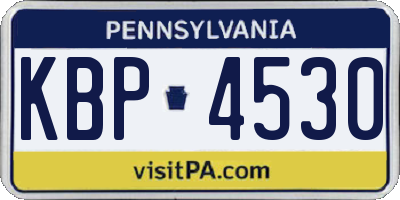 PA license plate KBP4530