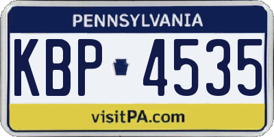 PA license plate KBP4535