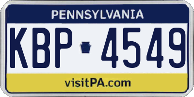 PA license plate KBP4549