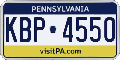 PA license plate KBP4550