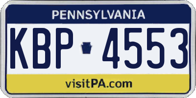 PA license plate KBP4553