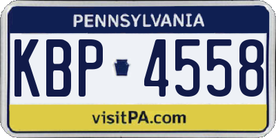 PA license plate KBP4558