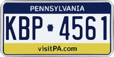 PA license plate KBP4561
