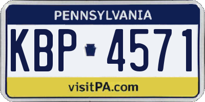 PA license plate KBP4571