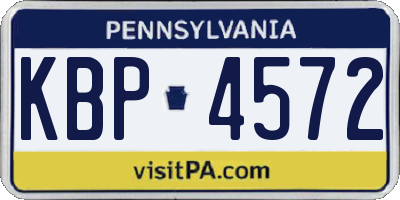PA license plate KBP4572