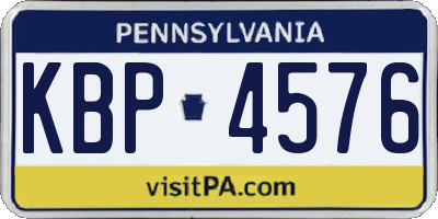 PA license plate KBP4576