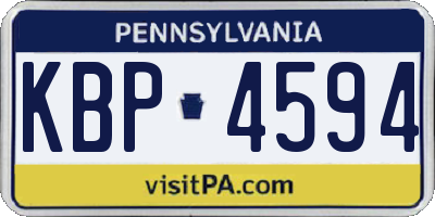 PA license plate KBP4594