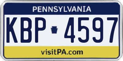 PA license plate KBP4597