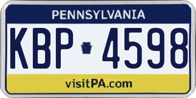 PA license plate KBP4598