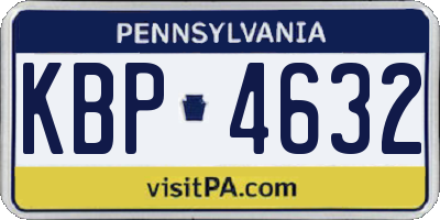PA license plate KBP4632
