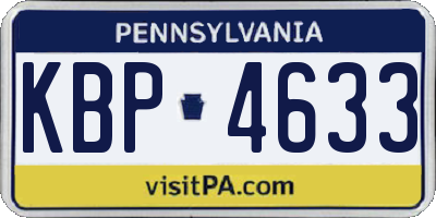 PA license plate KBP4633