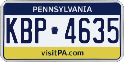 PA license plate KBP4635