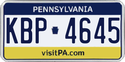 PA license plate KBP4645