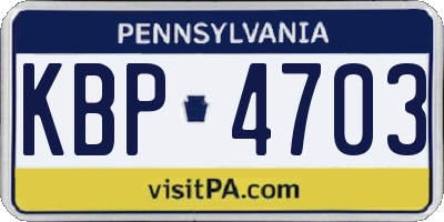 PA license plate KBP4703