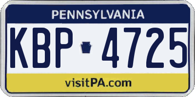 PA license plate KBP4725