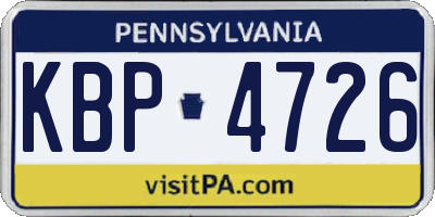 PA license plate KBP4726