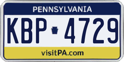 PA license plate KBP4729