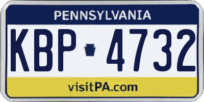 PA license plate KBP4732