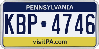 PA license plate KBP4746
