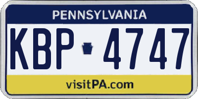 PA license plate KBP4747