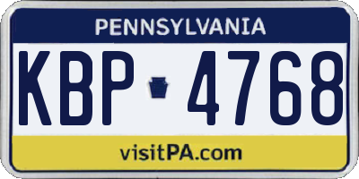 PA license plate KBP4768
