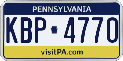 PA license plate KBP4770