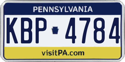 PA license plate KBP4784