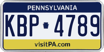 PA license plate KBP4789