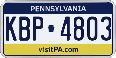 PA license plate KBP4803