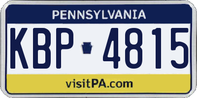 PA license plate KBP4815