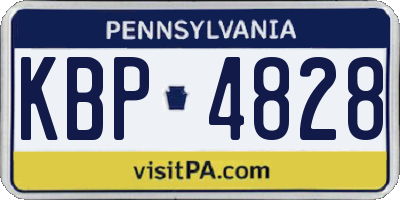 PA license plate KBP4828