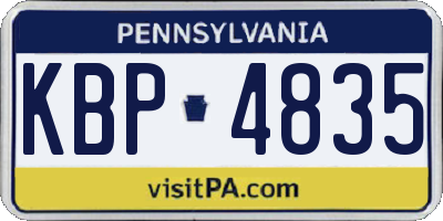 PA license plate KBP4835